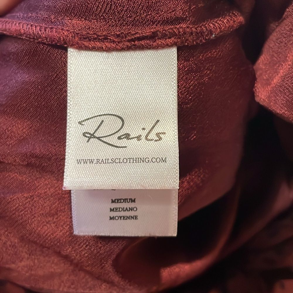 Rails- “Jet Rust Spotted” Wide Leg Jumpsuit Waist Cinch w/ Belt- Size Medium - Picture 10 of 11